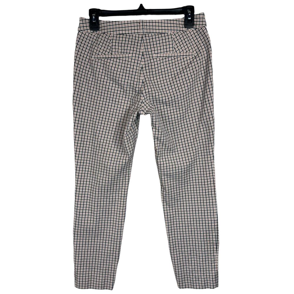 Banana Republic SZ 4 Sloan Dress Pants Mid-Rise Plaid Pockets Stretch Zip-Fly - Picture 4 of 9